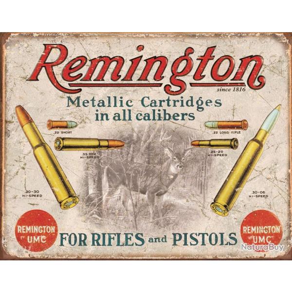 Affiche m�tallique en relief 30 x 40 cm Remington
