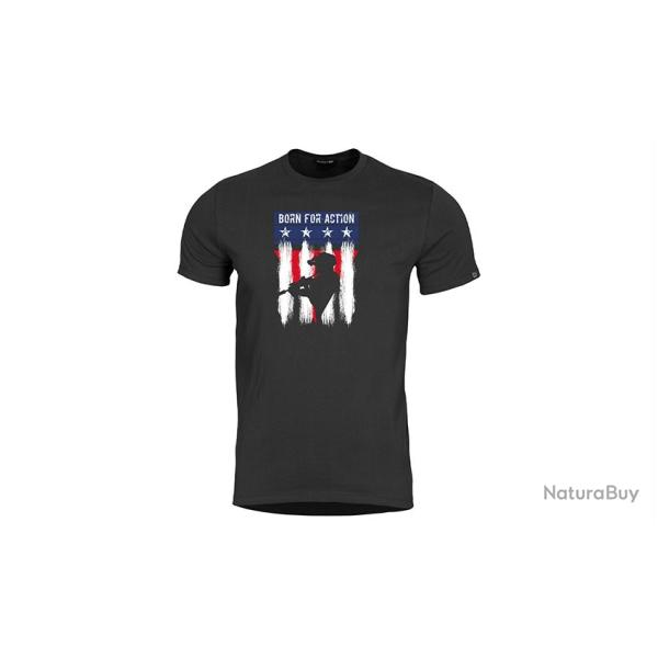 T-Shirt Born for Action ''Ranger'' Pentagon Tactical Coloris Noir
