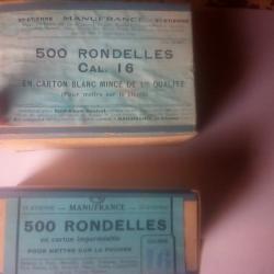 disques carton pour chargement munitions calibre 16