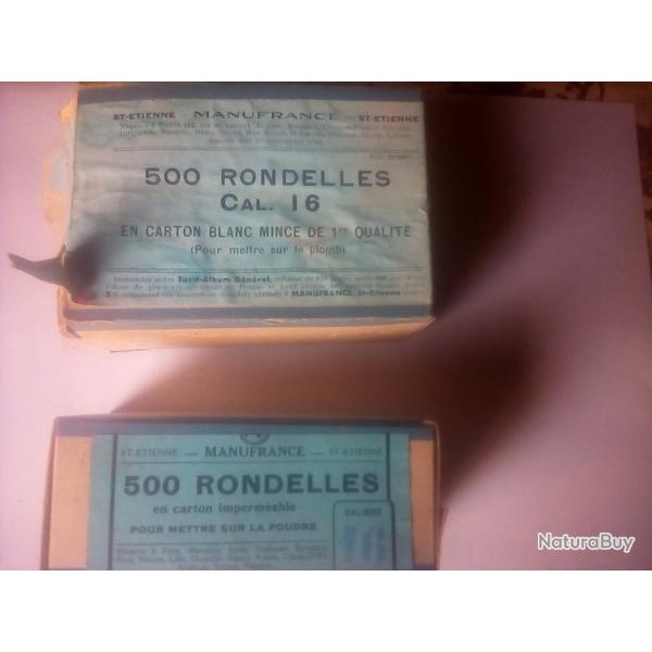 disques carton pour chargement munitions calibre 16