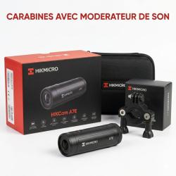 PACK CAMERA D'ACTION HIKMICRO HIKCAM A7E avec SUPPORT CANON CARABINE AVEC MODERATEUR