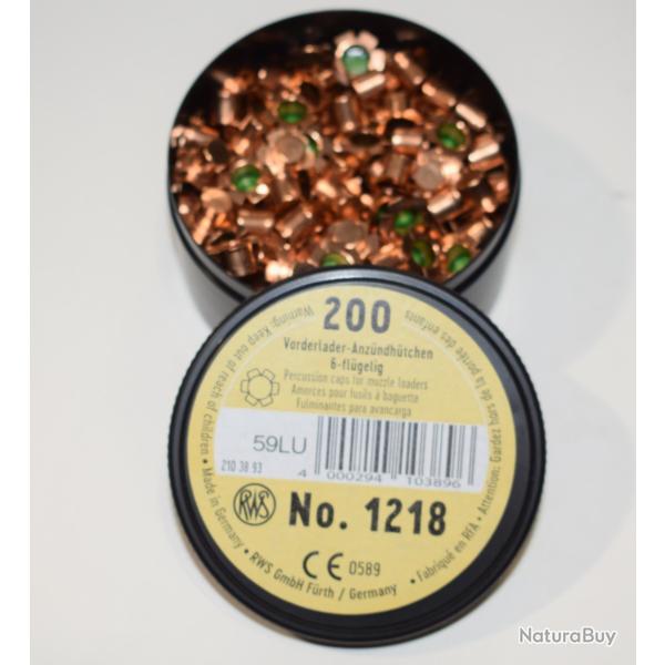 boite 200 amorces poudre noire RWS 6 aillettes pour fusil 1218
