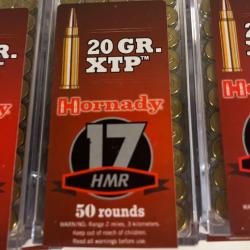 8 bo&icirc;tes de cartouches 17HMR Hornady 20gr XTP