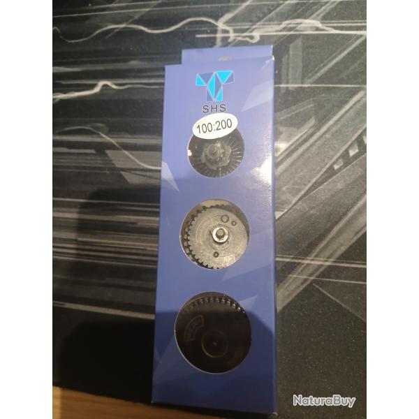 Engrenages airsoft CNC 100:200 High Torque Silencieux SHS