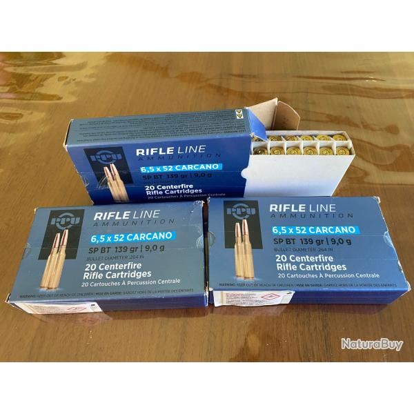 Munitions 6,5 x 52 Carcano