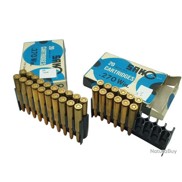 DESTO AMMO - LOT DE 32 CARTOUCHES SAKO CAL.270WIN FMJ 130GRS