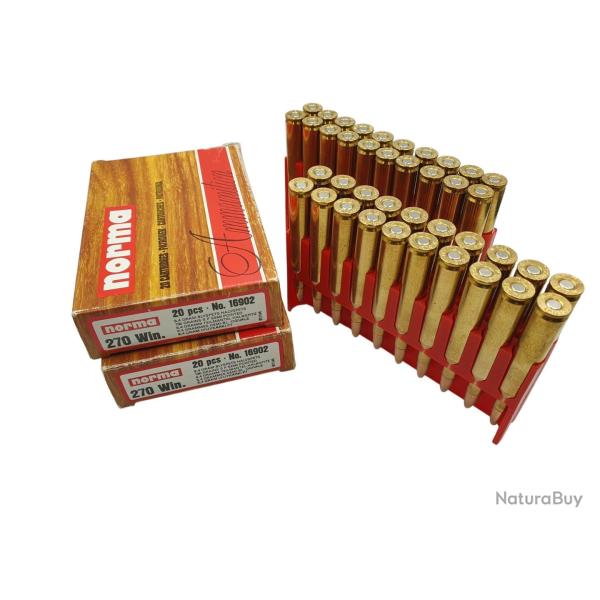 DESTO AMMO - LOT DE 2 BOITES DE 20 MUNITIONS NORMA CAL.270WIN DEMI BLIND� 130GRS