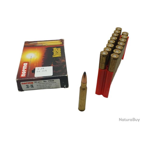 DESTO AMMO - BOITE DE 16 MUNITIONS NORMA 30-06 NOSLER SOFT POINT 180GRS