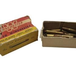 DESTO AMMO - LOT DE 19 CARTOUCHES DE COLLECTION WINCHESTER 25-20WCF AVEC BOITE D'ORIGINE