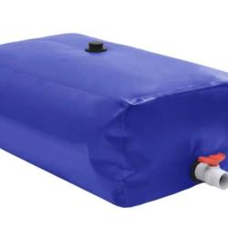 R&eacute;servoir eau PVC 100 L pliable avec robinet rangement compact bleu