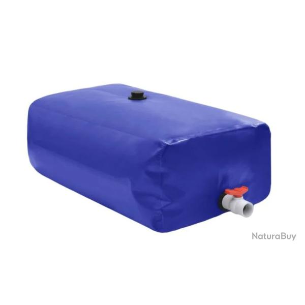 R�servoir eau PVC 100 L pliable avec robinet rangement compact bleu