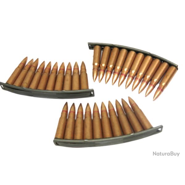 Paquet de 30 cartouches AK 47  7.62 x 39 avec lames chargeurs Cat�gorie B
