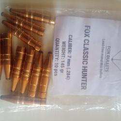 Ogives fox bullets 7 mm (284) pour essai (lot de 10)