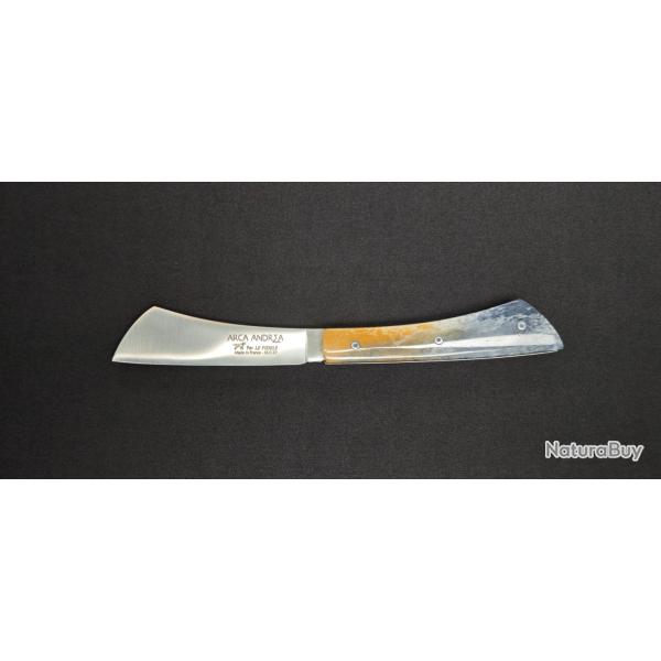 ARCA Andreas Couteau Pliant  Manche Os de Chameau Naturel - Lame Sandvik 12C27 - R�f. AAOSC