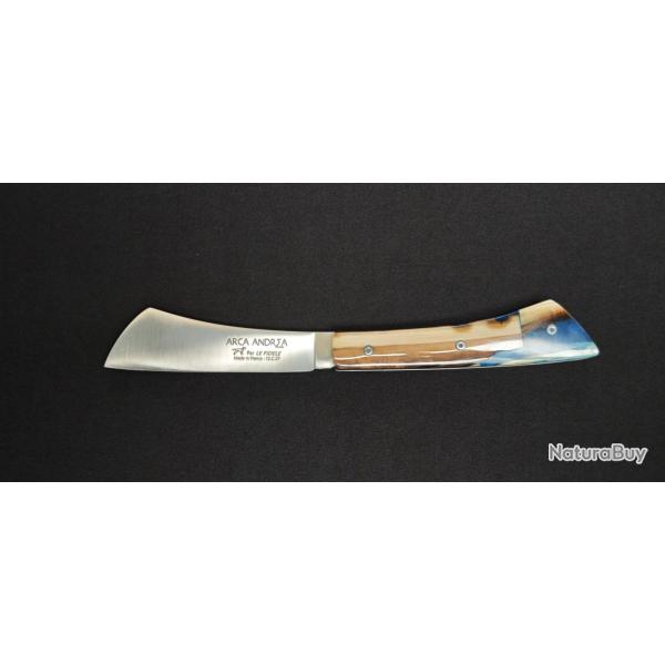 ARCA Andreas Couteau Pliant - Manche Ivoire de Mammouth + r�sine - Lame Sandvik 12C27 - R�f. AAIVMRE