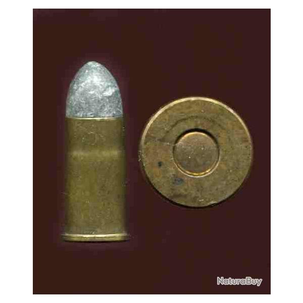 9.4 mm pour revolver hollandais Mle 1874 - balle plomb - �tui laiton bouteill� de 21 mm de long