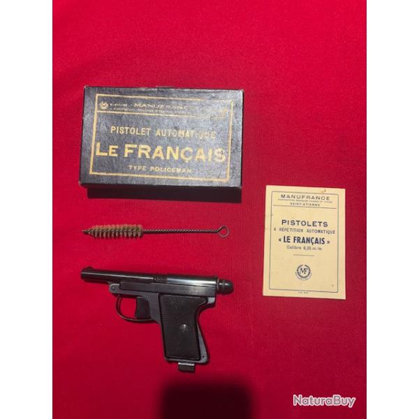 MANUFRANCE PISTOLET MOD.POLICEMAN CAL.6.35 ETAT PROCHE DU NEUF 690�