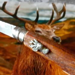 Couteau de poche Opinel 9 bois de cerf (chevreuil)