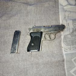 R&eacute;plique Collection Walther PPK Chrome / Nickel - Denix (Inerte - &Eacute;tat Esth&eacute;tique Nickel)