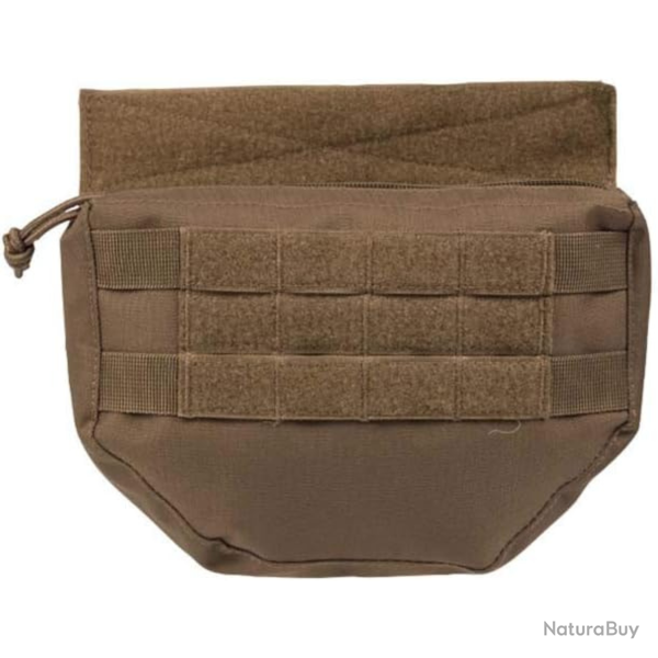 Poche ventrale Mil-Tec Drop Down MOLLE polyester enduit PVC 23 � 4,5 � 16 cm - Dark Coyote / Taille 