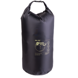 Sac &eacute;tanche Mil-Tec Dry Bag 25 litres polyester 210T enduit PU colonne d'eau 5 000 mm - Noir