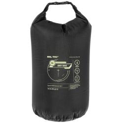 Sac &eacute;tanche Mil-Tec Dry Bag 5 litres polyester roll-top ultral&eacute;ger - Noir