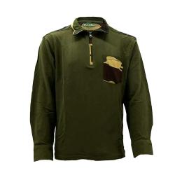 Chemise F1 col zipp&eacute; 100% coton kaki camo CE taille M &agrave; 3XL 2XL