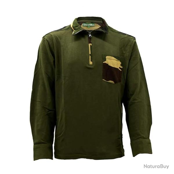 Chemise F1 col zipp� 100% coton kaki camo CE taille M � 3XL 2XL