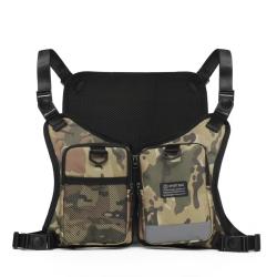 Gilet de rangement camouflage - Multi-poches r&eacute;glable