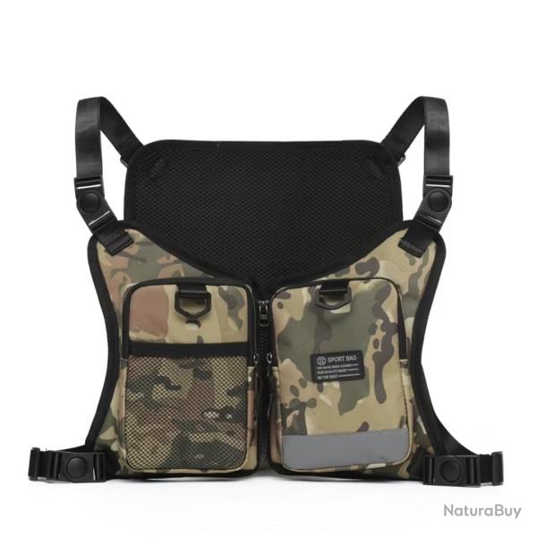 Gilet de rangement camouflage - Multi-poches r�glable