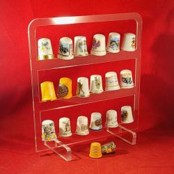 Pr&eacute;sentoir plexi pour 18 d&eacute;s &agrave; coudre de collection