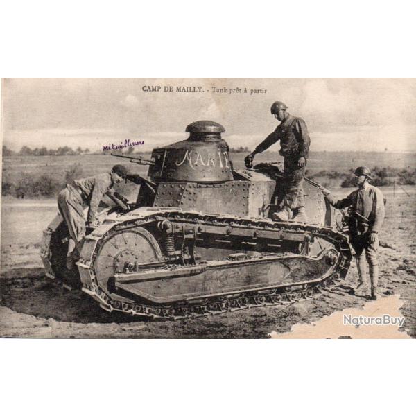 Carte postale "Camp de Mailly - Tank pr�t � partir" -N�8421