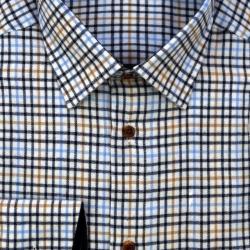 Chemise homme &agrave; carreaux bleu ciel et beige - manches longues XXXXL