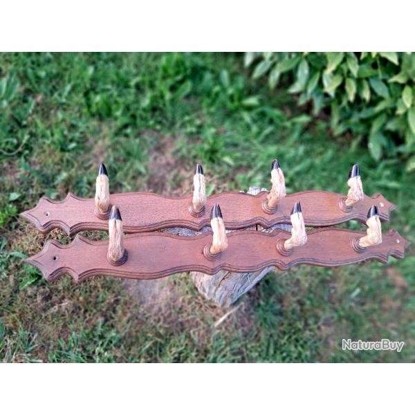 Lot de 2 porte-manteaux patte de chevreuil
