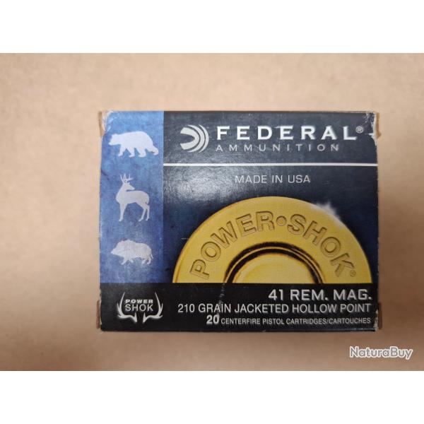 Federal 41 Remington Magnum JHP 210gr par 20