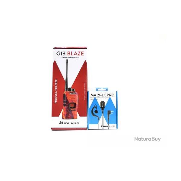 Talkie walkie  g13 blaze midland avec oreillette