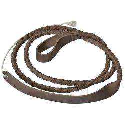 Flotte cuir tress&eacute;e 130cm pisteurs pour fouet de chasse