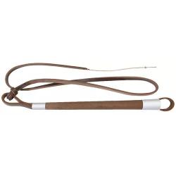Fouet de chasse manche bois flotte cuir plate  pisteurs