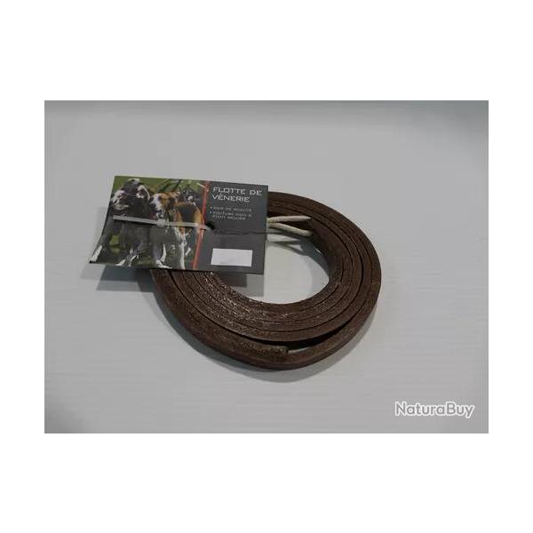 Flotte cuir plate 130cm pisteurs pour fouet de chasse