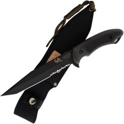 Couteau Linton Cutlery Fixed Blade Lame Acier Inoxydable Manche Micarta &Eacute;tui nylon noir L93047