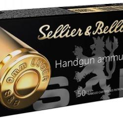 Cartouches Sellier Bellot 9X19 FMJ 115 gr 7.5 g