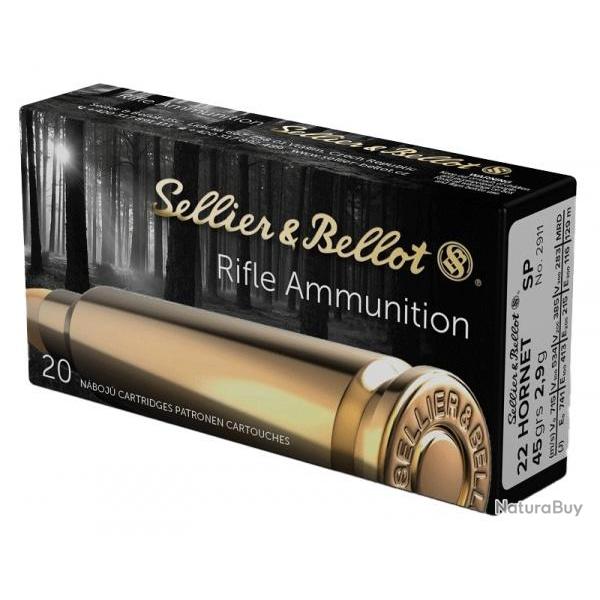 Cartouches Sellier Bellot calibre 22 Hornet 2.9G SP+