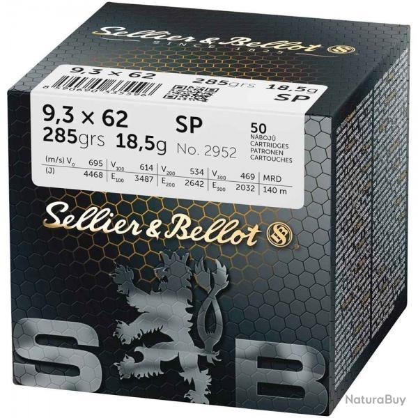 Cartouches Sellier Bellot calibre 9.3X62 SP VRAC X50
