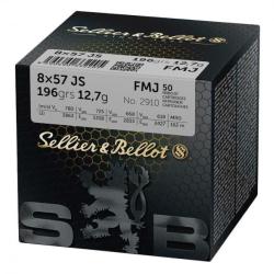 Cartouches Sellier Bellot 8x57 JS FMJ 196grs 12.7g