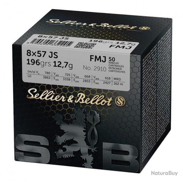 Cartouches Sellier Bellot 8x57 JS FMJ 196grs 12.7g