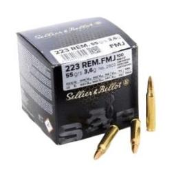 Cartouches Sellier Bellot 223 rem FMJ 55grs 3,6g