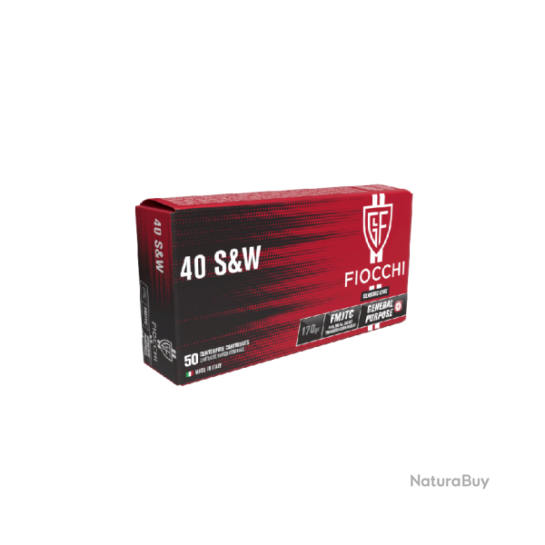Cartouches Fiocchi 40 S&amp;W 170 gr
