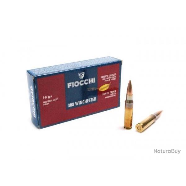 Cartouches Fiocchi cal 308 win 147 gr Fmj