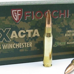 Cartouches Fiocchi exacta calibre 308win 168grs 10,9g