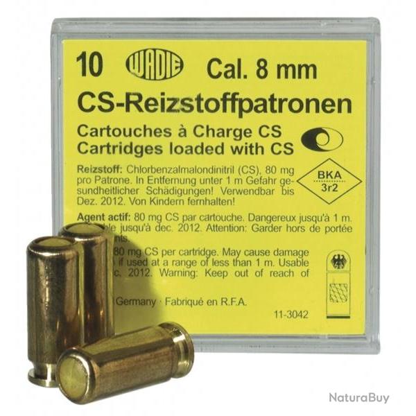 Cartouches � blanc Wadie calibre 8mm au gaz CS
